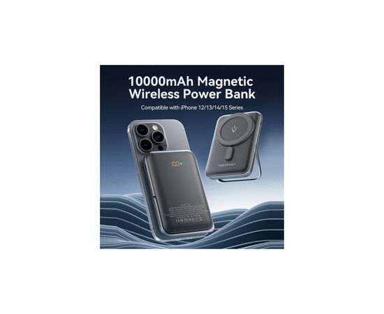 Батарея универсальная VENTION Magnetic Wireless 10000mAh 20W PD USB-C In/Out, QI-15W Black (FHNB0), изображение 4
