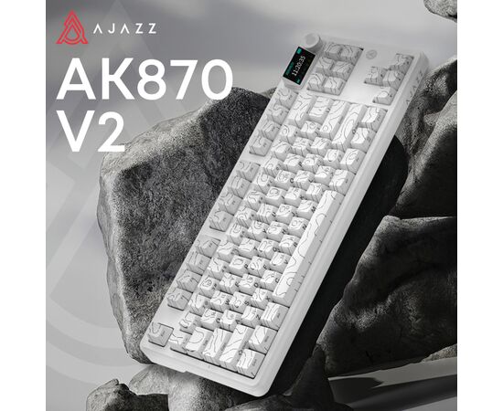Клавиатура Ajazz AK870 V2 Maillard Switch Wireless/Bluetooth/USB UA White (AK870-V2-S-W), изображение 6