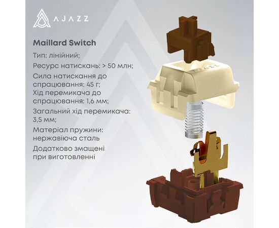 Клавиатура Ajazz AK870 V2 Maillard Switch Wireless/Bluetooth/USB UA White (AK870-V2-S-W), изображение 8