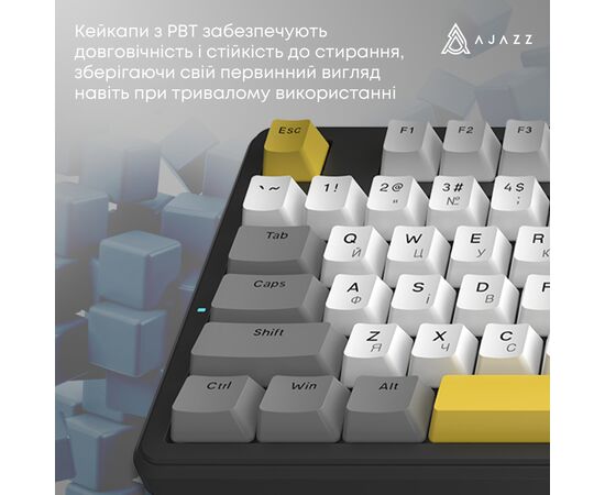 Клавиатура Ajazz AK870 V2 Flying Fish Switch USB UA Black/Grey/Yellow (AK870-V2-FF-BGY), изображение 11