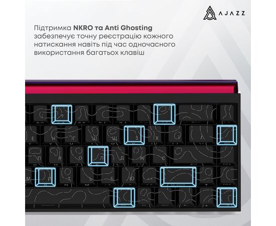 Клавіатура Ajazz NK68 Red Switch USB UA Black (NK68-R-S-B), зображення 12