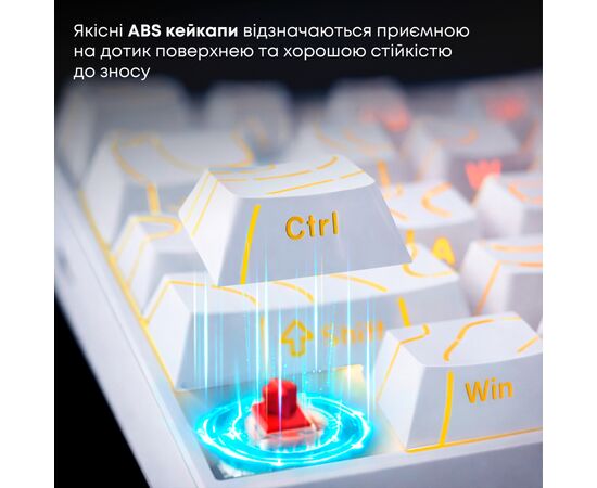 Клавиатура Ajazz NK68 Red Switch USB UA White (NK68-R-S-W), изображение 10