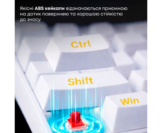 Клавиатура Ajazz NK68 Red Switch USB UA White (NK68-R-W), изображение 11