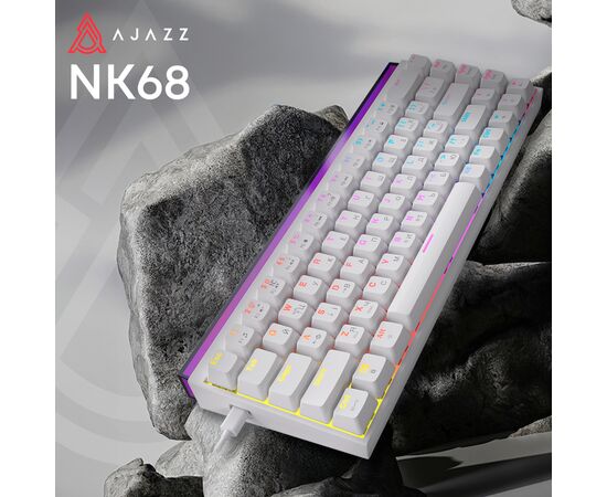 Клавиатура Ajazz NK68 Red Switch USB UA White (NK68-R-W), изображение 6