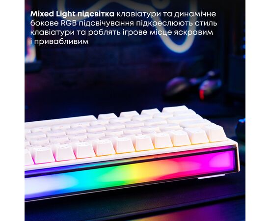 Клавиатура Ajazz NK68 Red Switch USB UA White (NK68-R-W), изображение 9