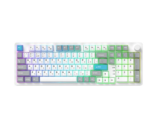 Клавиатура GamePro Asgard Drakkar Keychron Super Red Switch Wireless/Bluetooth/USB UA White (MK305WH), изображение 5