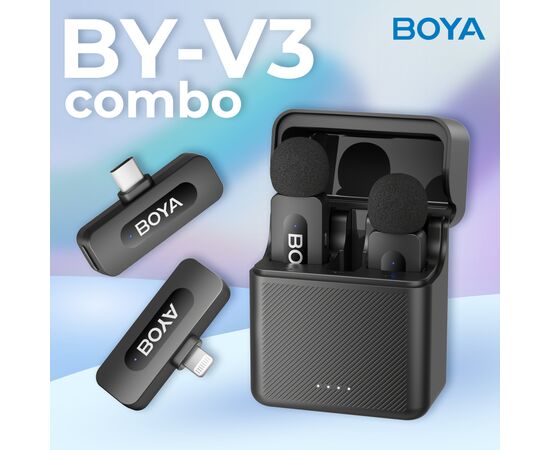 Микрофон Boya BY-V3 combo Type-C/Lightning Black (BY-V3 Combo), изображение 7
