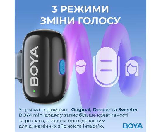 Мікрофон Boya mini-16 Type-C Black (mini-16), зображення 8