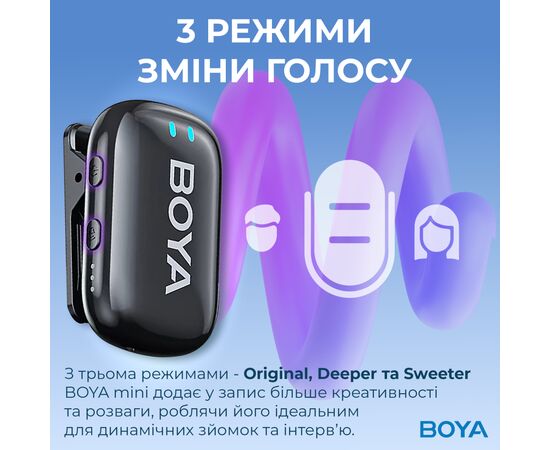Микрофон Boya mini-18 3,5 мм/TRS/Type-C Black (mini-18), изображение 9