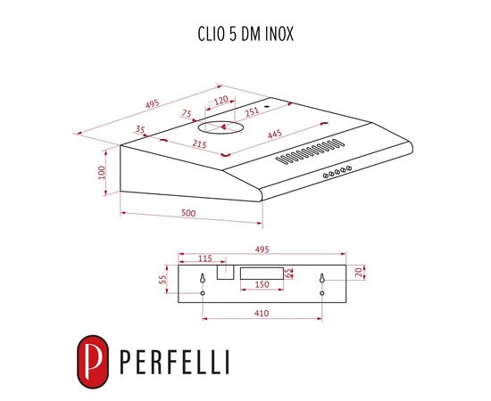 Вытяжка кухонная Perfelli CLIO 5 DM INOX, изображение 11