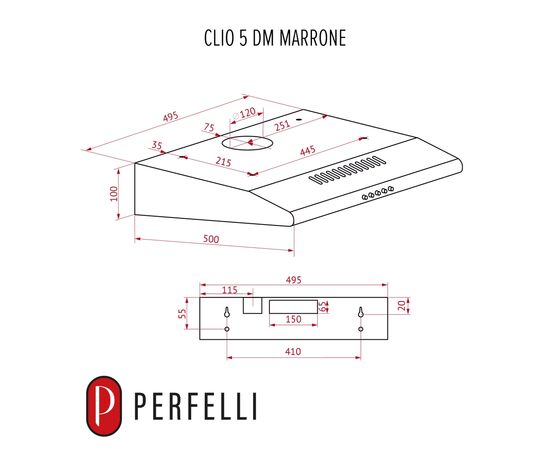 Витяжка кухонна Perfelli CLIO 5 DM MARRONE, зображення 11