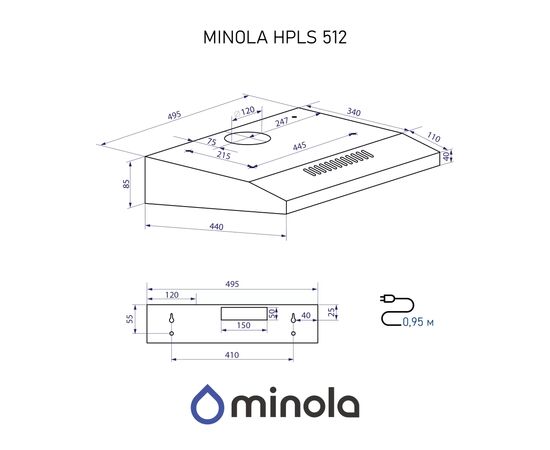 Витяжка кухонна Minola HPLS 512 I, зображення 11