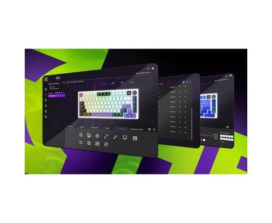 Клавіатура Hator Hellyberry HK60 Mechanical Linear RGB Wireless/Bluetooth/USB UA White/Violet (HK60_wireless), зображення 12