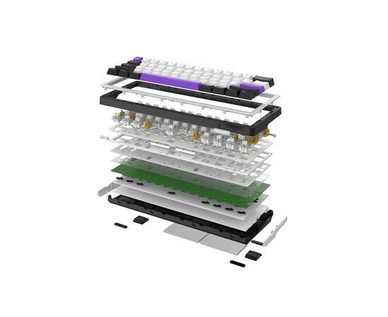 Клавіатура Hator Hellyberry HK60 Mechanical Linear RGB Wireless/Bluetooth/USB UA White/Violet (HK60_wireless), зображення 6