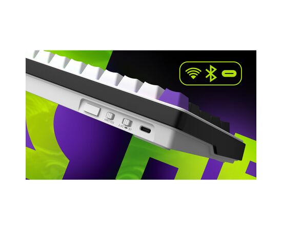 Клавіатура Hator Hellyberry HK60 Mechanical Linear RGB Wireless/Bluetooth/USB UA White/Violet (HK60_wireless), зображення 7