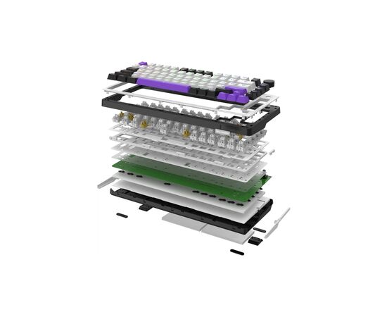 Клавиатура Hator Hellyberry HK75 Mechanical Linear RGB USB UA White/Violet (HK75), изображение 8