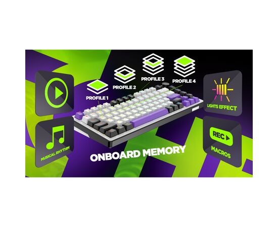 Клавиатура Hator Hellyberry HK75 Mechanical Linear RGB Wireless/Bluetooth/USB UA White/Violet (HK75_wireless), изображение 10