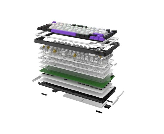 Клавиатура Hator Hellyberry HK75 Mechanical Linear RGB Wireless/Bluetooth/USB UA White/Violet (HK75_wireless), изображение 6