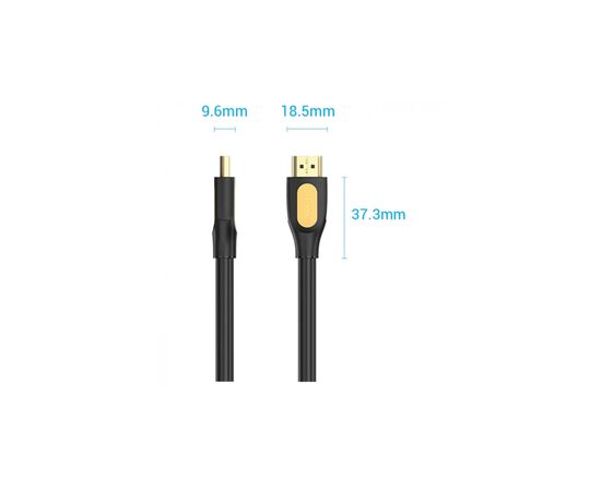 Кабель мультимедийный HDMI M to HDMI M 1.5m V2.0 4K 60Hz black VENTION (ALIBG), изображение 2