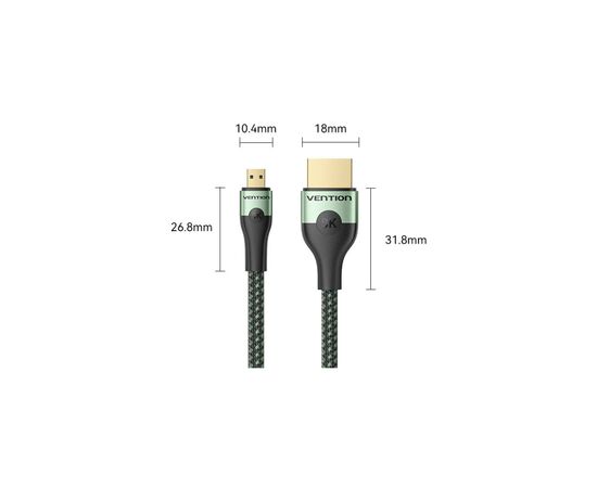 Кабель мультимедийный HDMI M to HDMI micro M 1.0m V2.0 8K 60Hz green VENTION (AGKGF), изображение 3