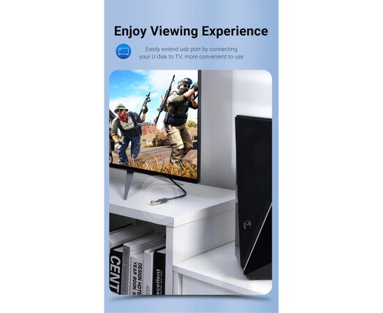 Дата кабель USB 2.0 AM/AF 1.5m black VENTION (CBIBG), изображение 10