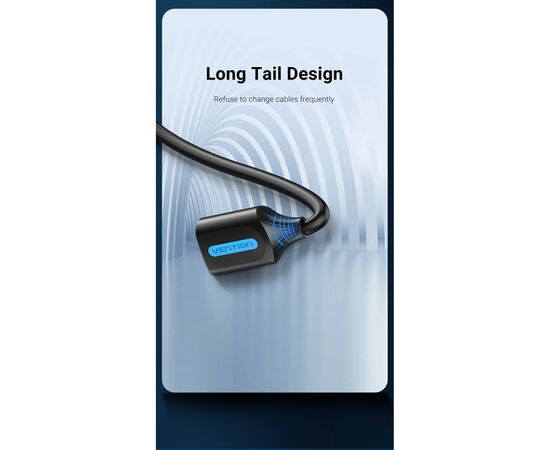 Дата кабель USB 2.0 AM/AF 1.5m black VENTION (CBIBG), изображение 8