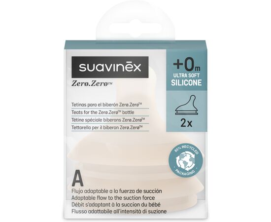 Соска Suavinex ZERO.ZERO антиколікова, адаптивний потік, нюдова, +0 м (308683), изображение 2