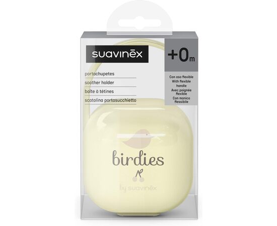 Контейнер для пустышек Suavinex Birdies, світло-жовтий (309133), изображение 3