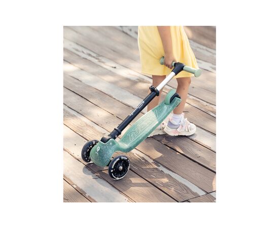 Самокат QPlay Sparkling триколісний дитячий з LED підсвіткою колес Green (ST006SparklingGreen), зображення 7