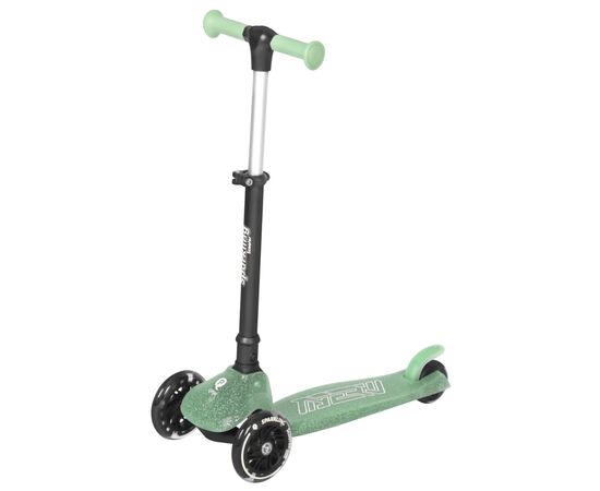 Самокат QPlay Sparkling триколісний дитячий з LED підсвіткою колес Green (ST006SparklingGreen)