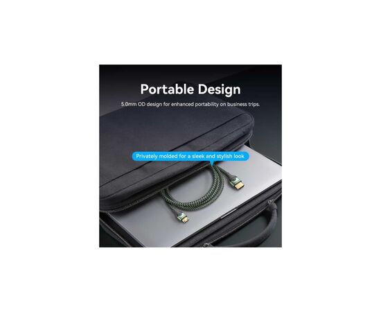 Кабель мультимедийный HDMI M to HDMI mini M 2.0m V2.1 8K 60Hz green VENTION (AGJGH), изображение 7