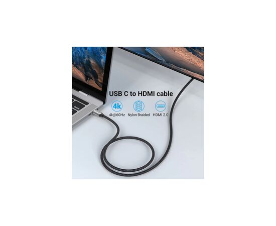 Кабель мультимедийный USB-C to HDMI M 2.0m V2.0 4K 60Hz black VENTION (CRBBH), изображение 5