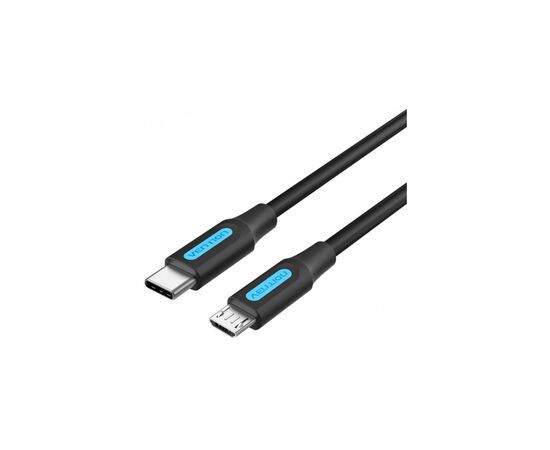 Дата кабель USB-C to Micro 5P 1.5m 10W black VENTION (COVBG)