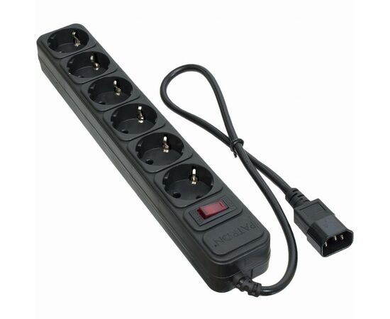 Сетевой фильтр питания Patron 0.5 m3*1mm2 (SP-1062U) 6 розеток BLACK (EXT-PN-SP-1062U)