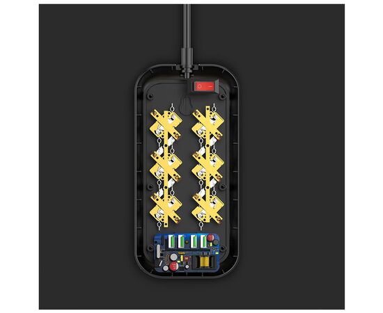 Сетевой фильтр питания ColorWay CW-CHE64B, 6 розеток/4USB Black (CW-CHE64B), изображение 10