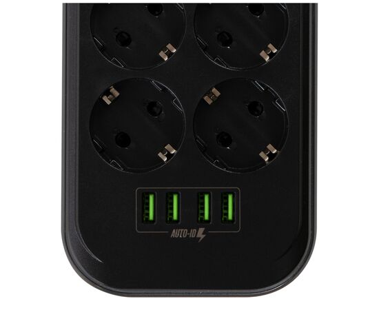 Сетевой фильтр питания ColorWay CW-CHE64B, 6 розеток/4USB Black (CW-CHE64B), изображение 7