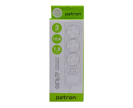 Сетевой фильтр питания Patron EXT-PN-SP-1032-GR, 1.8m Grey (EXT-PN-SP-1032-GR), изображение 3
