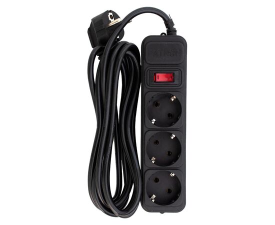 Сетевой фильтр питания Patron EXT-PN-SP-1033, 3m Black (EXT-PN-SP-1033)