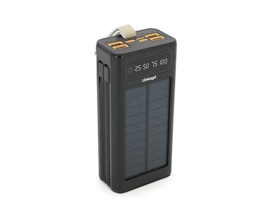 Батарея универсальная Linkage 30000mAh, Solar, 22.5W, cables Туре-С+Lighting, Black (LKP-46)