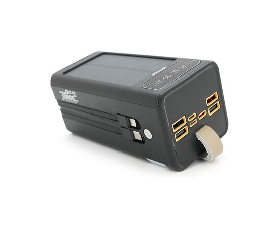 Батарея универсальная Linkage 50000mAh, Solar, 22.5W, cables Туре-С+Lighting, Black (LKP-47), изображение 2