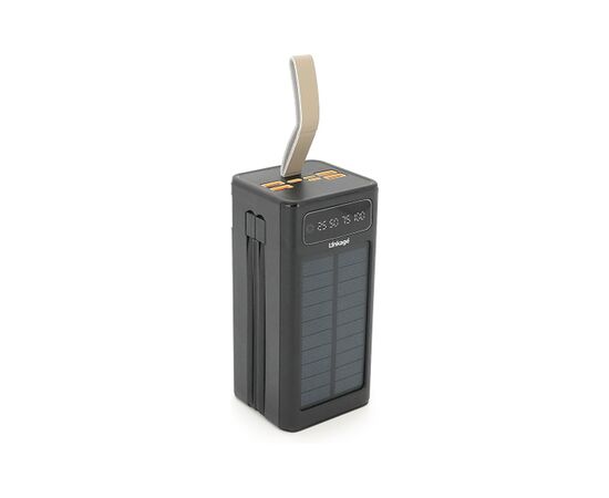 Батарея универсальная Linkage 50000mAh, Solar, 22.5W, cables Туре-С+Lighting, Black (LKP-47)