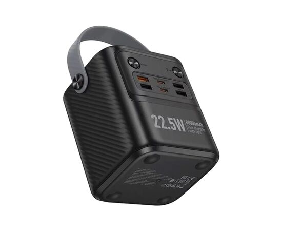 Батарея универсальная HOCO 80000mAh, 22.5W, PD20W, 4*USB/2*Type-C, ліхтарик, Black (J152 / 44522), изображение 2