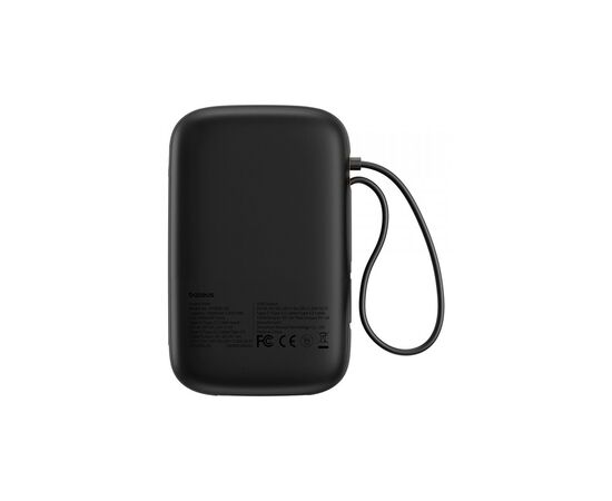 Батарея универсальная Baseus 10000mAh Qpow 2 30W PD/3.0, QC/3.0, w/built-in USB-C cable, Black (P10055008113), изображение 6