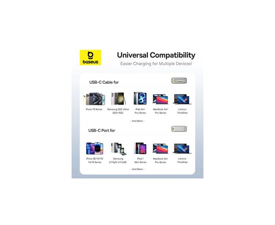 Батарея универсальная Baseus Free2Pull 20000mAh 65W, PD/3.0, QC/3.0, Lunar gray (P10073700843-00), изображение 11