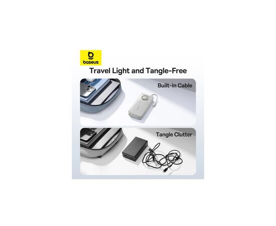 Батарея универсальная Baseus Free2Pull 20000mAh 65W, PD/3.0, QC/3.0, Lunar gray (P10073700843-00), изображение 12