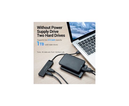 Концентратор VENTION USB 2.0 to 4xUSB 2.0 black (CHMBB), зображення 5