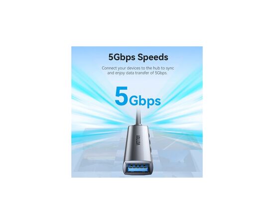 Концентратор VENTION USB 3.0 to1xUSB 3.0 + 3xUSB 2.0 gray (CKOHB), зображення 6