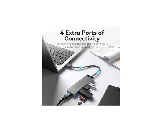 Концентратор VENTION USB 3.0 to 4xUSB 3.0 black (CHLBB-SCB), изображение 5