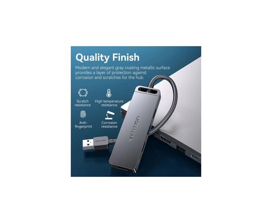 Концентратор VENTION USB 3.0 to 4xUSB 3.0 black (CHLBB-SCB), изображение 6