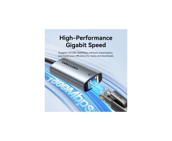 Переходник USB-C to RJ45 Ethernet 1000Mbps gray VENTION (CFQHB), изображение 7